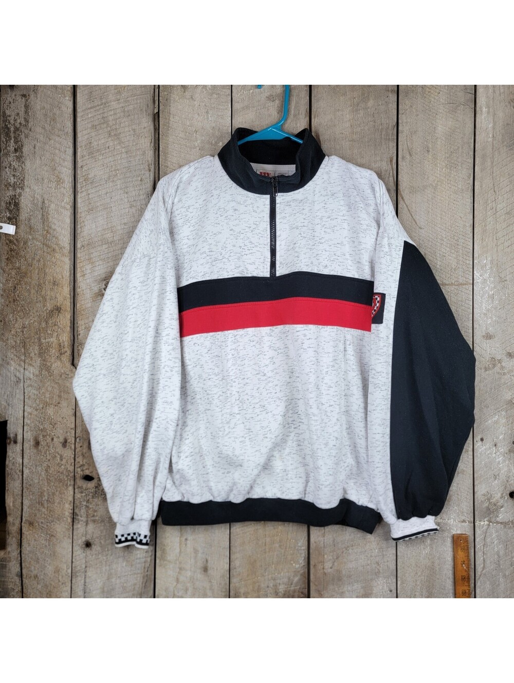 Vintage Wilson Quarter Zip Sweatshirt XL Made in Korea – 90s Colorblock Pullover